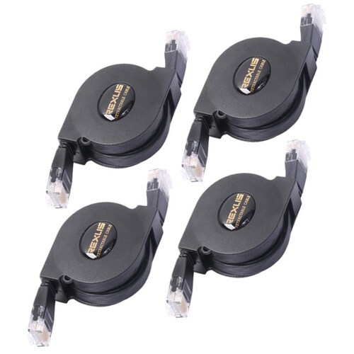 极速REXLIS Retractabler Flexible Flat CAT-6 RJ45 Network Eth