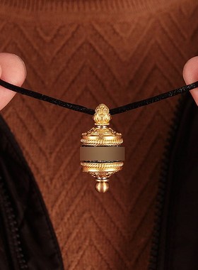 极速藏式纯铜转动吊坠项链u礼品藏式吊男女士复古挂件饰品吊坠挂