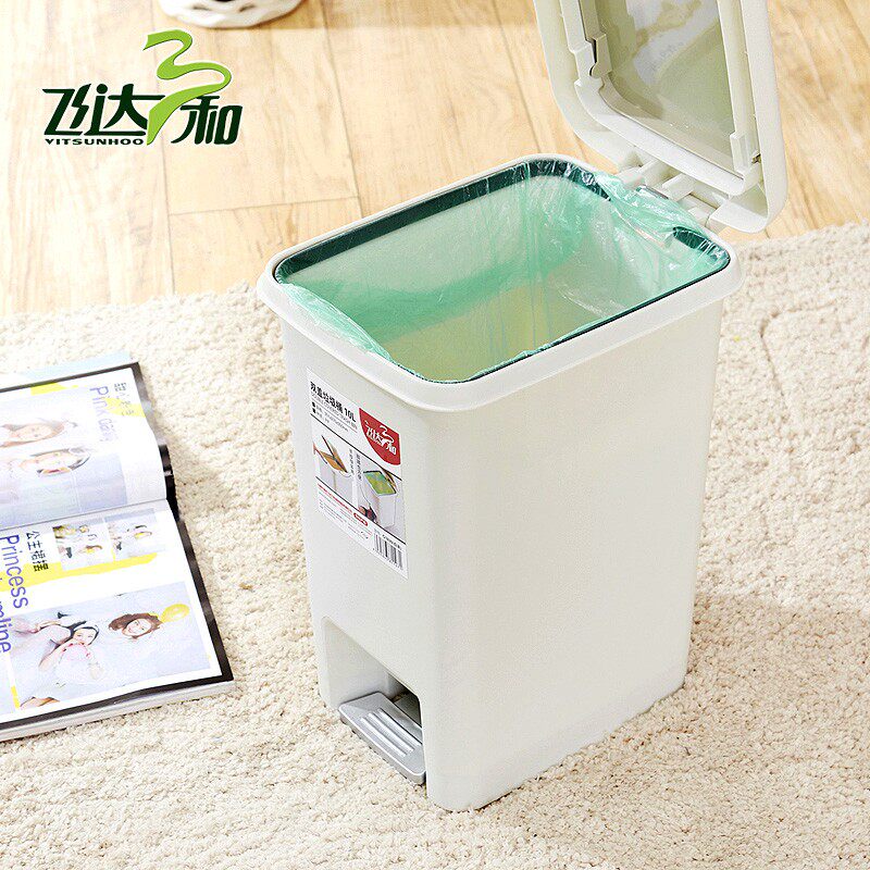极速垃圾桶塑料脚踏式家用厨房客厅卫生间K厕所长方形弹盖手按包