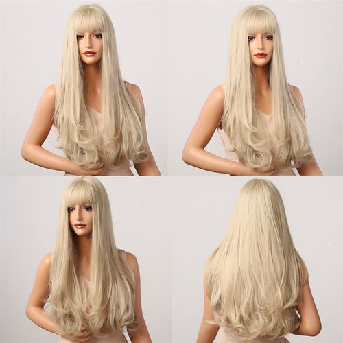 极速HENRY MARGU lLong Natural Wavy Platinum Blonde Wigs with