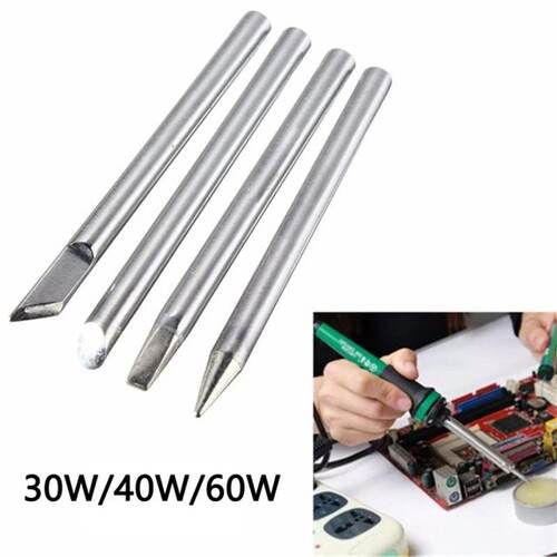 极速4Pcs Soldering Iron Tip Copper 30 40 60W LeadU-Free Iron