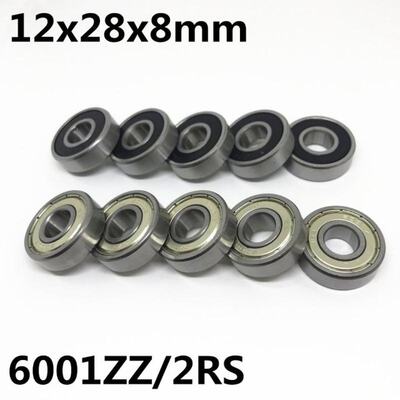 极速50Pcs High quanlity 6001ZZ 6001-2RS ball bearing 12x28x8