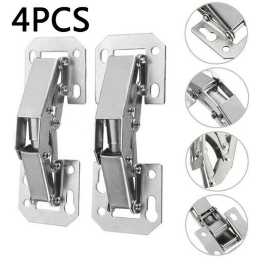 极速4Pcs/set Cabinet Door Hinges D90 Degree 4 Inch Easy Moun
