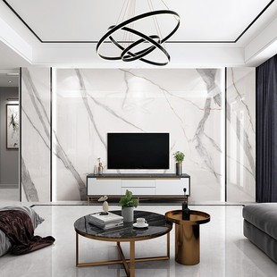 极速微晶石电h视背景墙瓷砖轻奢大理石爵士白岩板客厅影视墙边框