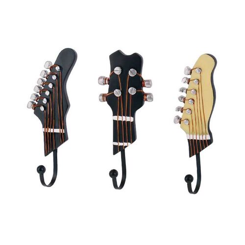 极速3Pcs Resin Guitar Wsall Hook Novelty Wall Hanger Holder