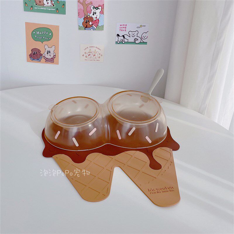 极速宠物狗e碗猫碗小型犬碗双碗餐垫罐头勺餐具套装狗食盆猫食盆