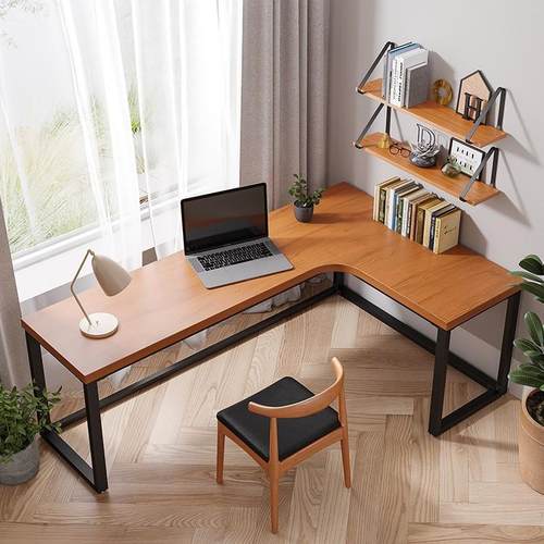 严选北欧实木转角桌书桌家用书房简约电脑桌客厅L型拐角办公桌椅