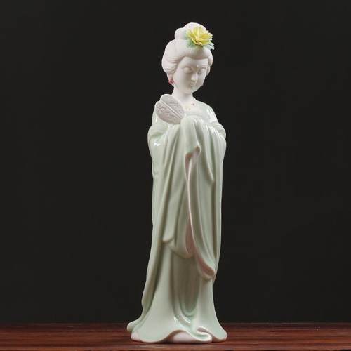 家居装饰唐韵仕女陶瓷工艺品人物瓷塑电视柜样板房桌面中式摆件