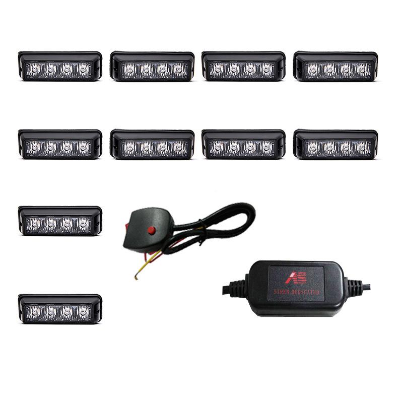 ：汽车爆闪信号灯改装频闪车载装饰灯中网警示灯4D1A-T10