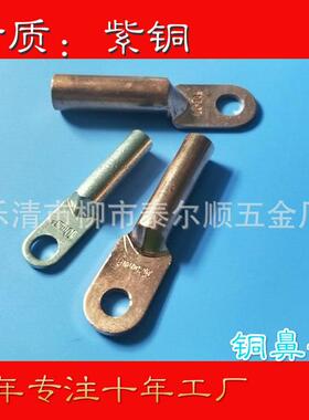 闭口铜鼻子DT300镀锡紫铜铜端子堵油型电缆高压鼻接线铜线耳