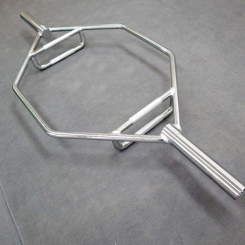 六角大孔硬拉杆商用健身房大环形杆深蹲耸肩标准不锈钢奥杆举重杆