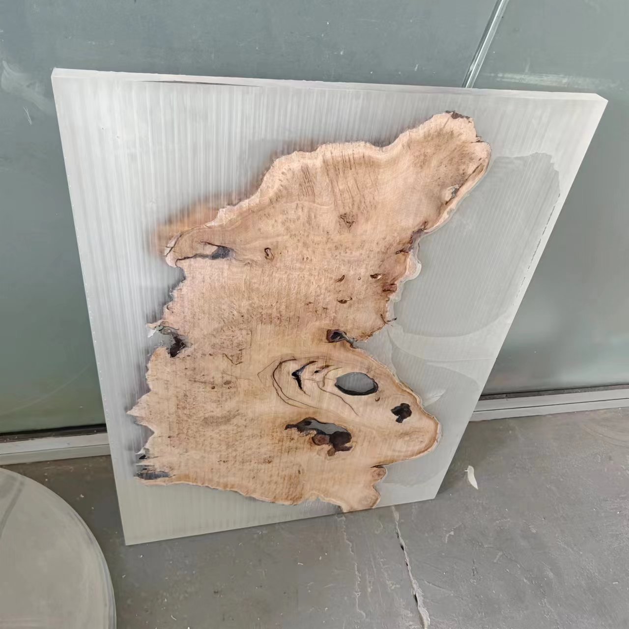 亚克力板和木板连接透明板镶嵌木头家具摆件有机玻璃制品工艺品