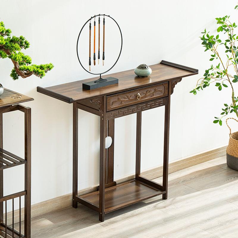 花架置物架阳台端景花台新中式玄关客厅落地式极简轻奢架子门厅柜