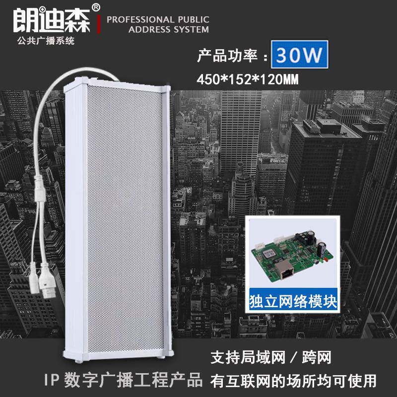 朗迪森IP数字30W广播室外喇叭校园系统音箱户外有源防水音柱