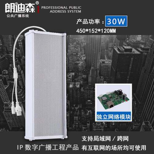 朗迪森IP数字30W广播室外喇叭校园系统音箱户外有源防水音柱