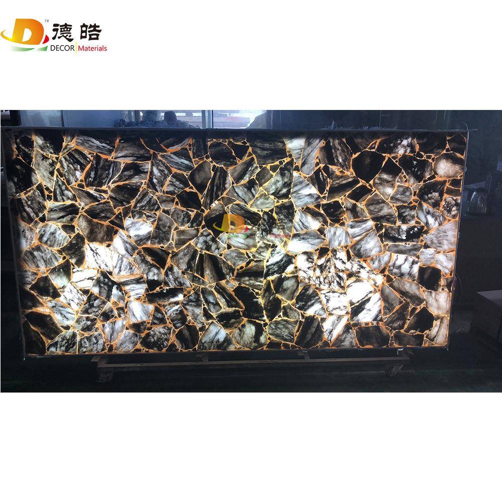 德皓透光石天然石仿云石灯箱灯柱异型盒子人造透光石