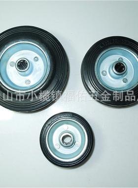 3寸4寸5寸橡胶轮单轮静音灰色橡胶万向定向轮工业橡胶轮