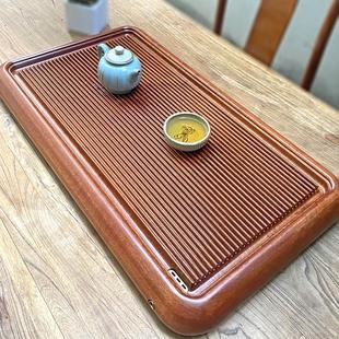 办公室茶几茶台茶桌托盘实木整块原木花梨木 茶具茶盘家用2024新款