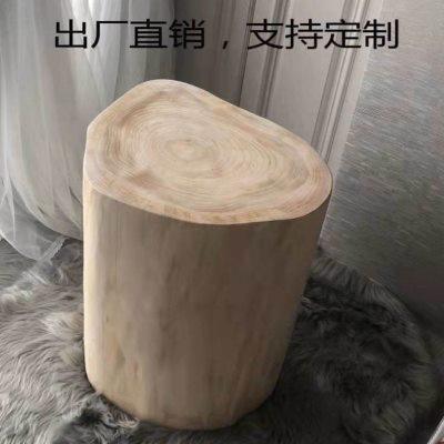 木墩木头墩子底座圆原木墩装饰杉坐凳树根木桩凳木墩子树桩木头墩