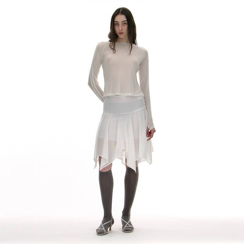 半身裙休闲百搭迷你褶皱不规则