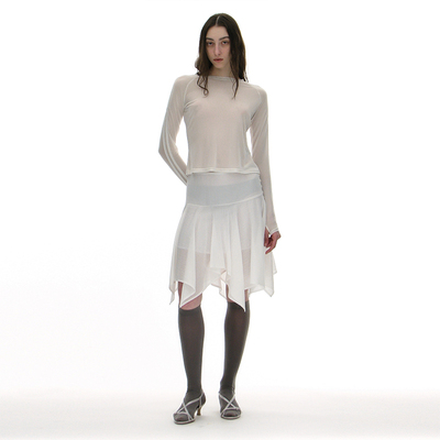 半身裙休闲百搭迷你褶皱不规则