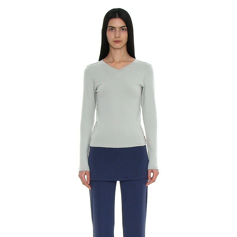 韩国正品V领长袖T恤上衣