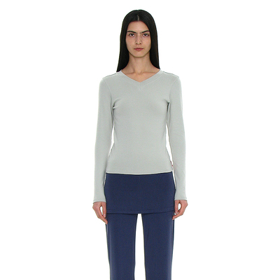 韩国正品V领长袖T恤上衣