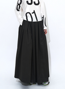 韩国正品 PARTIMENTO 2025年秋冬季新款女休闲柔软褶皱半身长裙