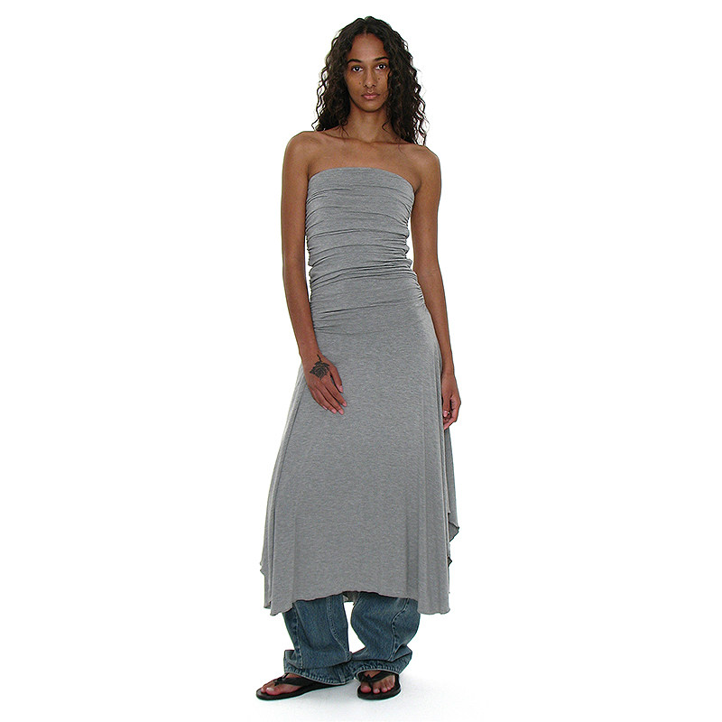 气质褶皱抹胸连衣裙 韩国正品 PARTIMENTO 25SS 无袖修身收腰长裙