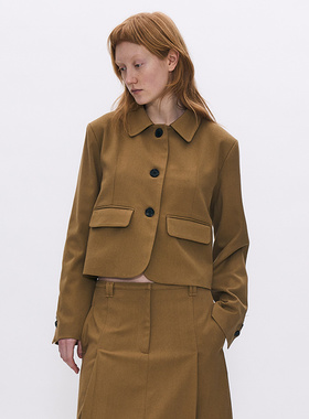 韩国正品 PARTIMENTO 春季新款女款柔软休闲单排扣短外套