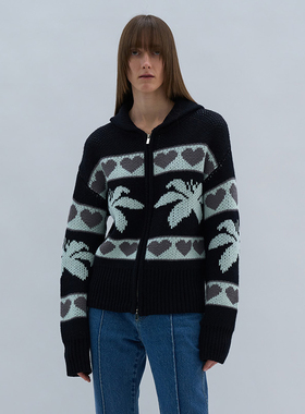 韩国正品 PARTIMENTO 秋冬新款女百搭锦纶混纺毛针织衫外套