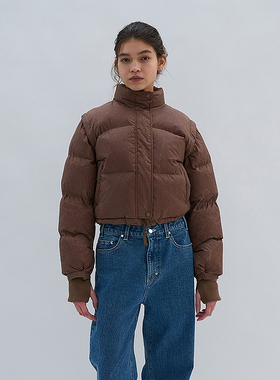 韩国正品 PARTIMENTO 2025保暖3MThinsulate修身尼龙可卸袖羽绒服