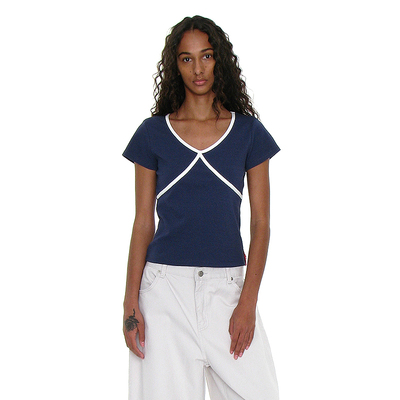 韩国正品PARTIMENTO纯色V领T恤