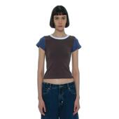 百搭短袖 拼接撞色上衣 T恤 P.W CLASSIC修身 韩国正品 PARTIMENTO