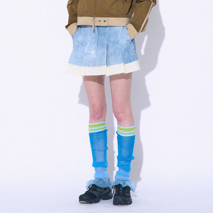 女装 2025年春夏新款 双层剪裁褶边迷你半身裙 PARTIMENTO 韩国正品