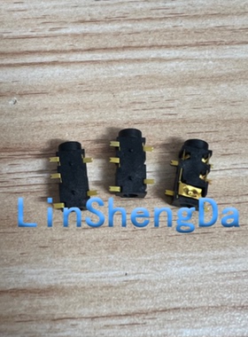 PJ327A-5P镀金贴片式耳机插座3.5MM音频插座5脚母座圆头连接器