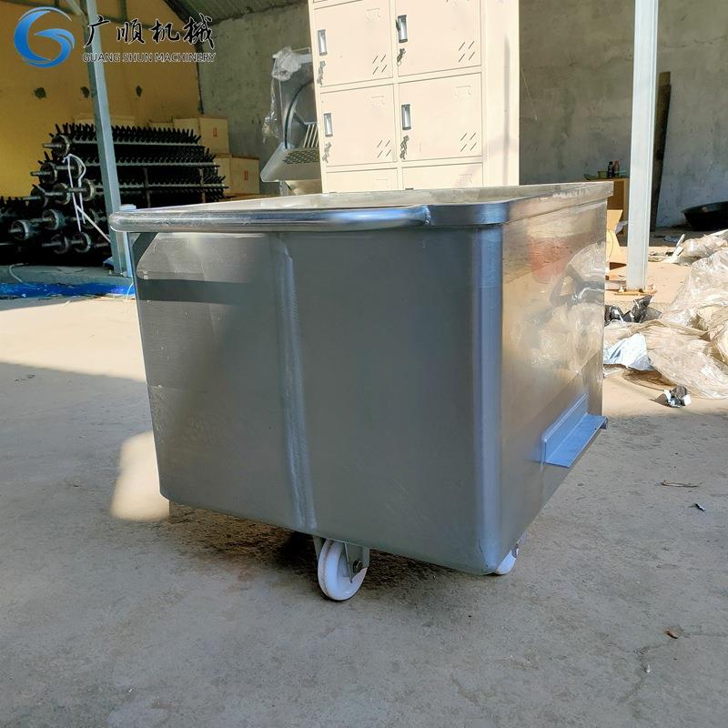 201/304不锈钢料斗小料车不锈钢漏斗料斗车间转运车小推车200L