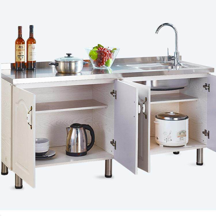 橱柜简易厨房农村家用不锈钢碗柜灶台柜出租房整体厨柜组装经济型