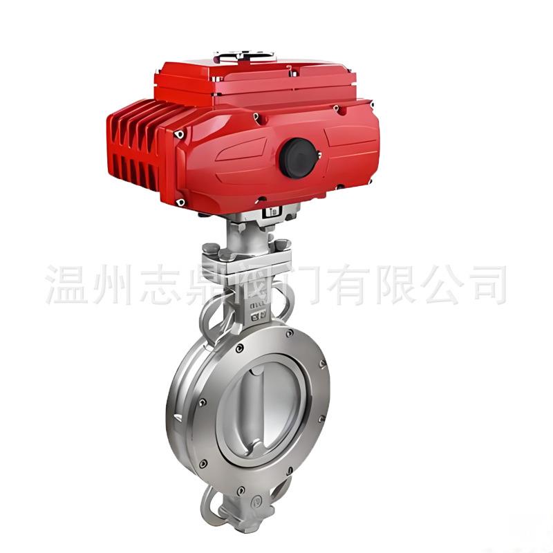 D973W-16P-DN50-DN1000电动对夹三偏心硬密封蝶阀远程开关带手动