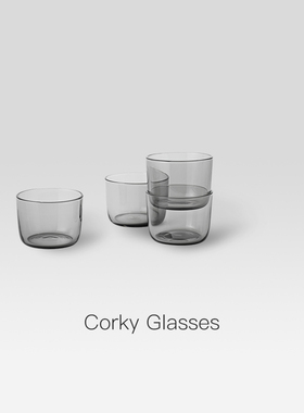 【品牌自营】MUUTO丹麦CORKY GLASSES水杯玻璃杯家用时尚口吹玻璃