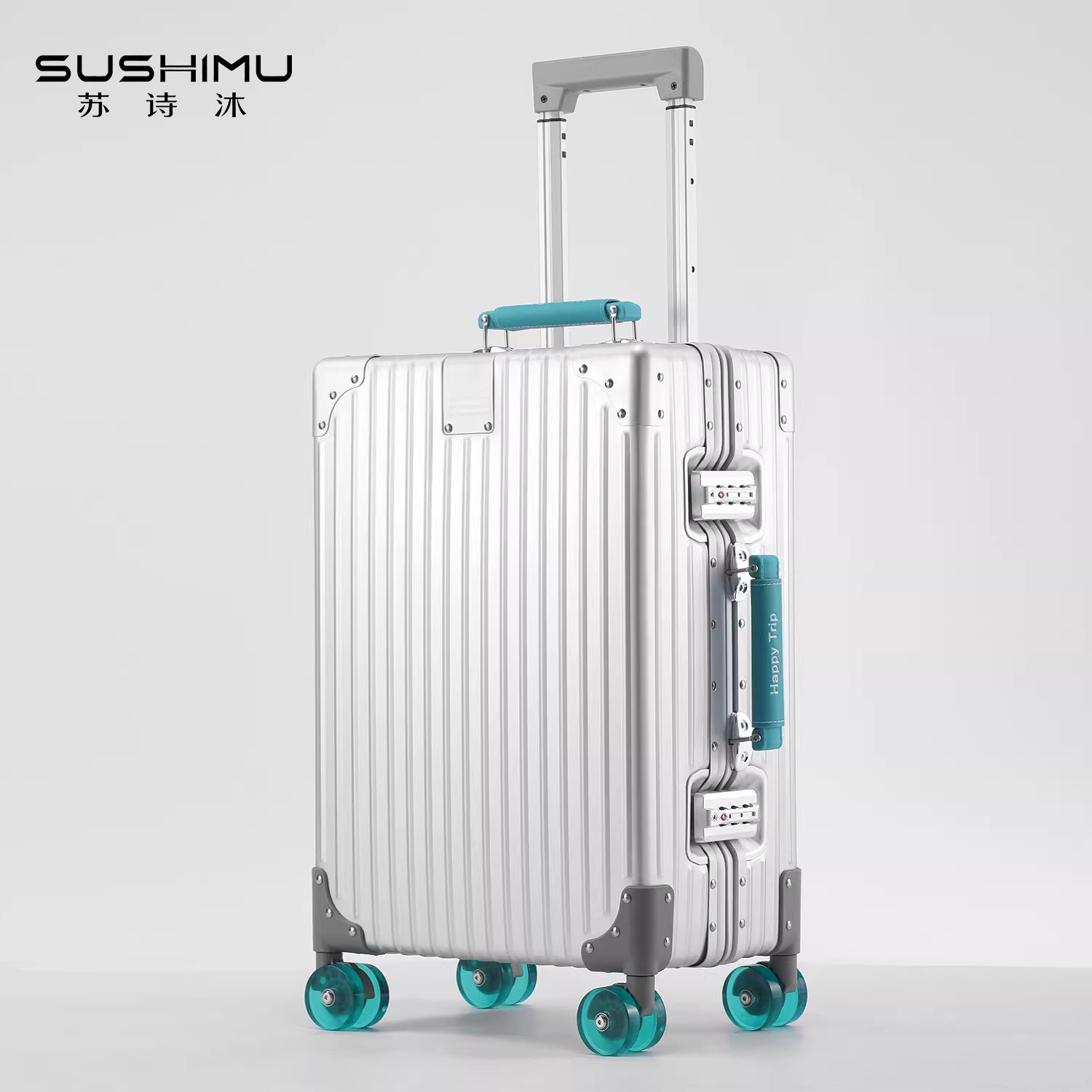 sushimu2026新款全铝镁合金行李箱20寸果冻轮高品质拉杆箱旅行箱
