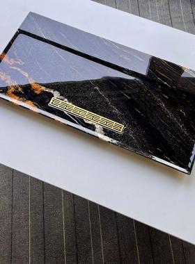 以里安天然普拉达绿奢石茶盘高端石材大理石排水茶台石头简约家用