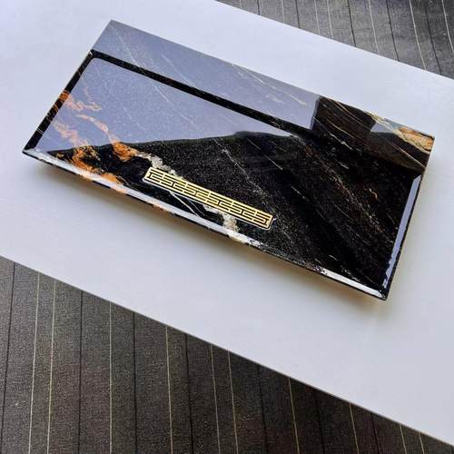 以里安天然普拉达绿奢石茶盘高端石材大理石排水茶台石头简约家用