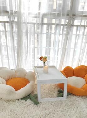 ins风花朵床边懒人坐垫女孩卧室地毯上榻榻米阳台飘窗蒲团小沙发