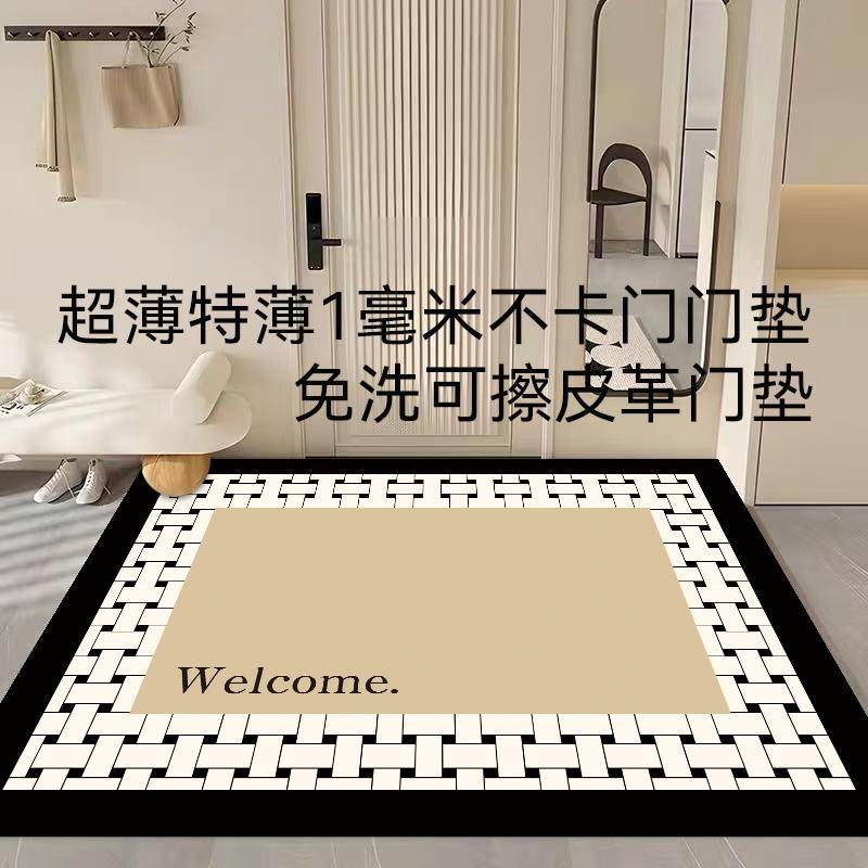 超薄1mm入户门不卡门免洗门垫入户门薄款地垫皮革玄关可裁剪地毯
