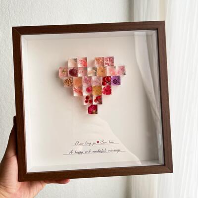 天然植物滴胶标本相框装饰定制礼物小众520礼物DIY材料包走心礼物