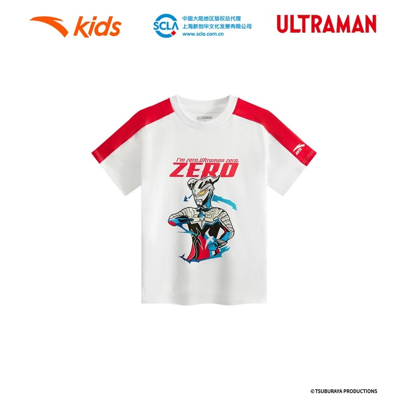 安踏儿童奥特曼男小童针织短袖衫