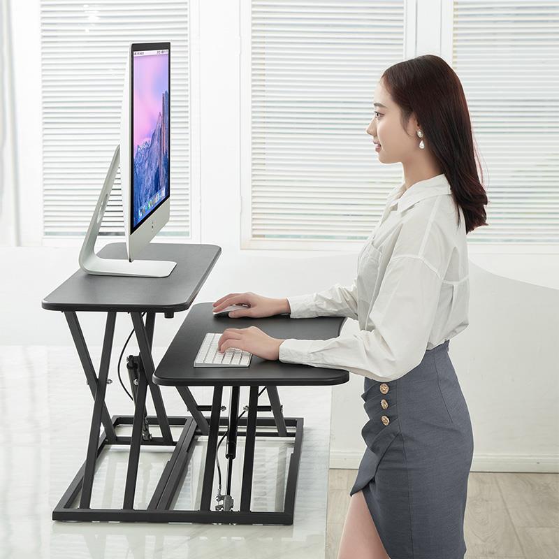 站着工作桌上电脑升降架立式支架站立办公台式显示器可调节
