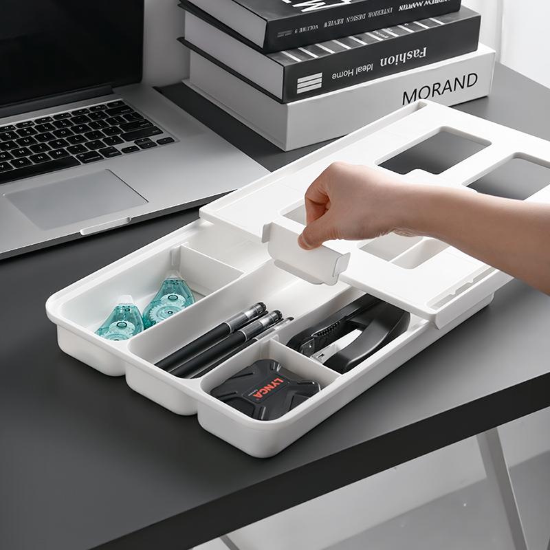 壁挂收纳盒抽屉悬挂免打孔厨柜隔板下挂置物架多分格桌下抽拉式