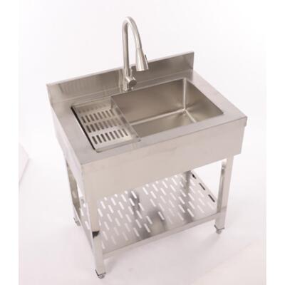 单槽不锈钢食堂厨房水槽家用洗菜池洗碗水池商用洗刷台三槽工作台